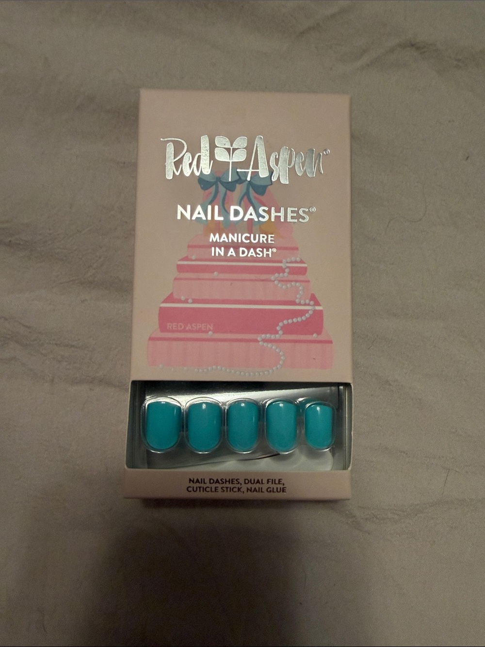Red Aspen Nail Dashes Press-On Nails - Teal Blue
